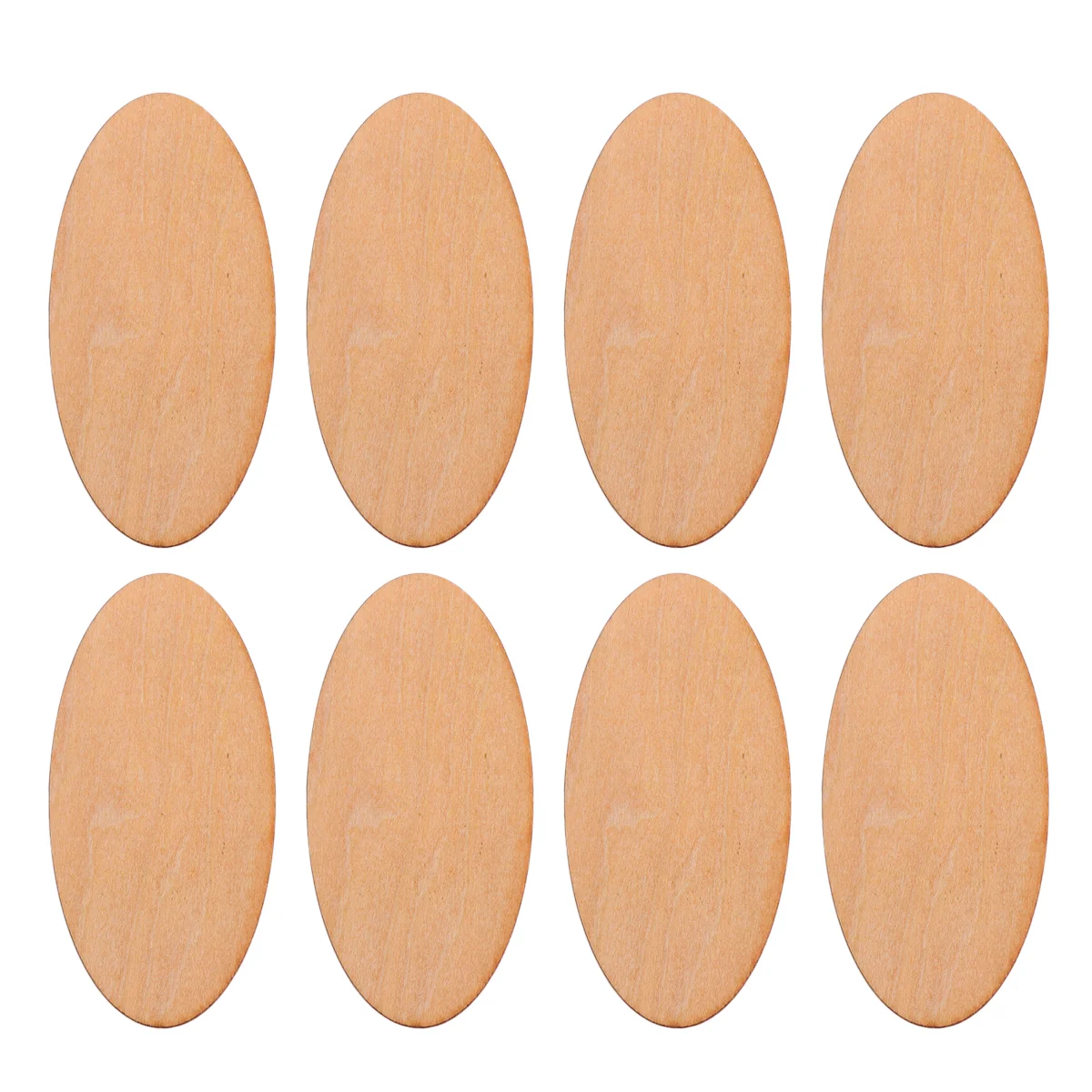 60 Pcs Oval Wood Trim Wooden Slice for Home DIY Craft Accessories Crafts Slices