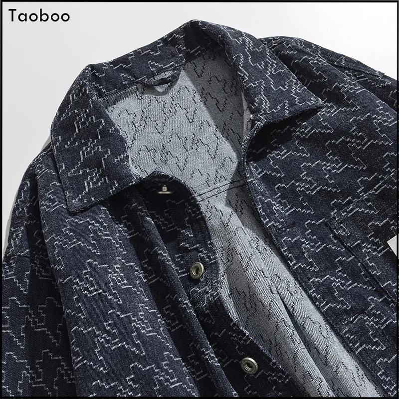 TaobooSpring & Fall-Chemises de style punk High Street pour hommes, col rabattu vintage, manches longues, streetwear décontracté, vêtements pour hommes, 2024