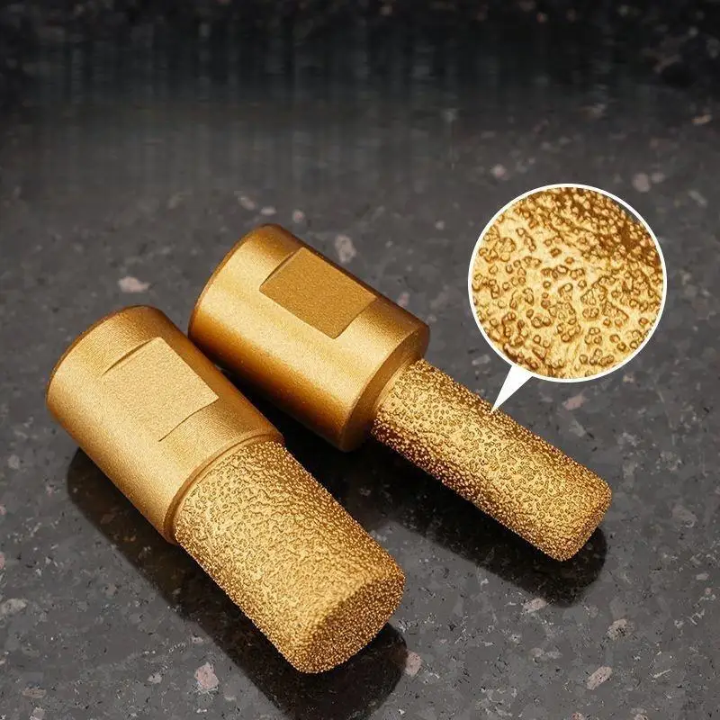 6/10/15mm High Efficiency Edges Trimming And Grooving Tool Round Shank Vacuum Brazed Burr Rotary Grinding Head For Angle Grinder