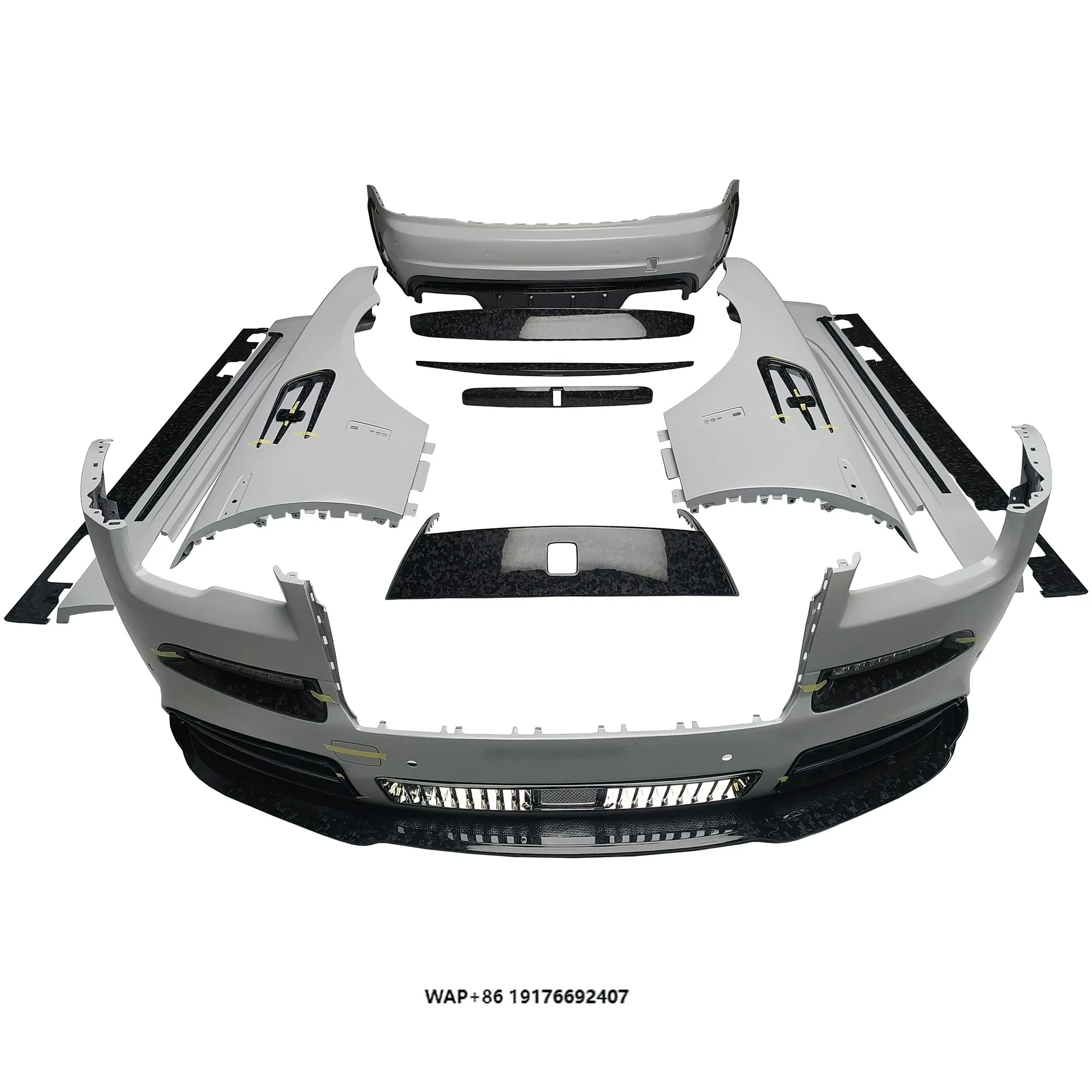 KQX MSY Style Partial Dry Forged Carbon Fiber Body Kit for Rolls Royce Wraith Side Skirt Car Bumper Hood Rear Spoiler Fender Par