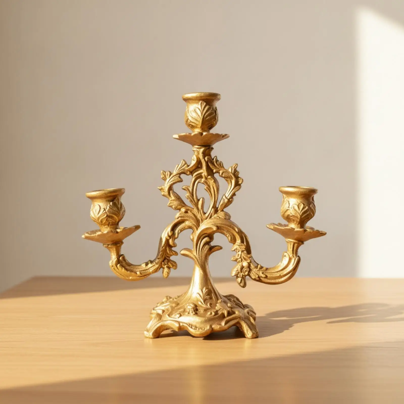 3 Arms Candelabra Baroque Candelabra Candle Holder with Three Cups for Dining Table, Wedding, Mantel