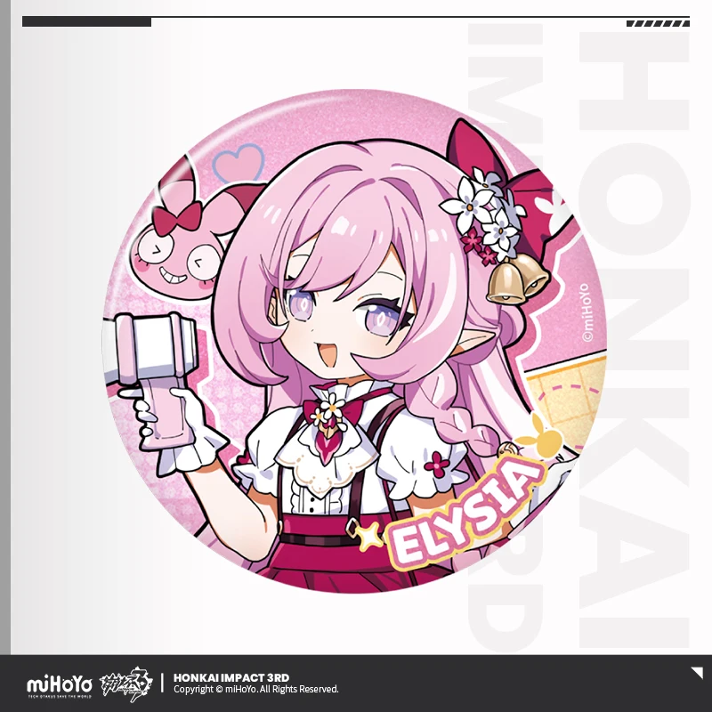 in Presale Honkai Impact 3rd Official Merch miHoYo Original Authentic Houmuleyuan Series Metal Badge Elysia Bronya Kiana Seele