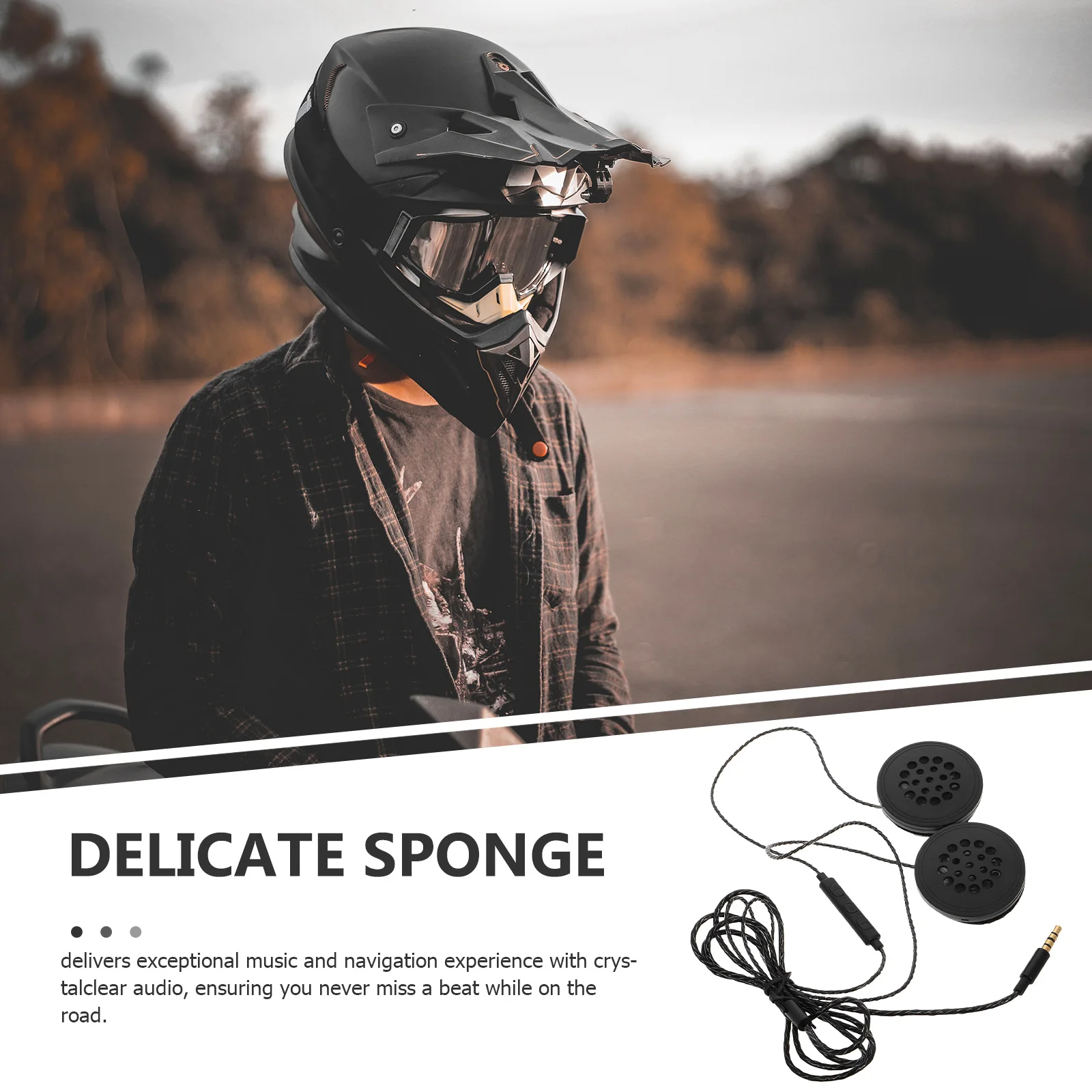 

High Fidelity 3.5Mm Motorcycle Hardhat Headset Sports Music Earphone With Mic Corded Headphones Durable Audio System For Mp3