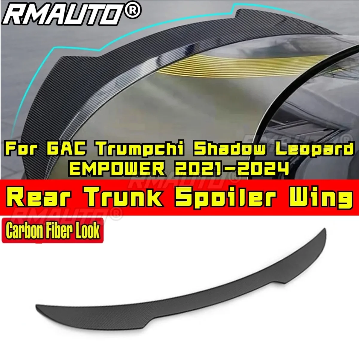 

For GAC Trumpchi Rear Trunk Spoiler Wing Rear Roof Spoiler Shadow Leopard EMPOW 2021-2024 Body Kit Car Accessories