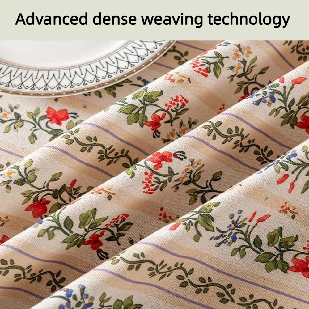 

Rectangular Printed Tassels Tablecloth Party Supply Smooth Table Cover Cloth Anti-Slip Wear-resistant Desk Protection Cover