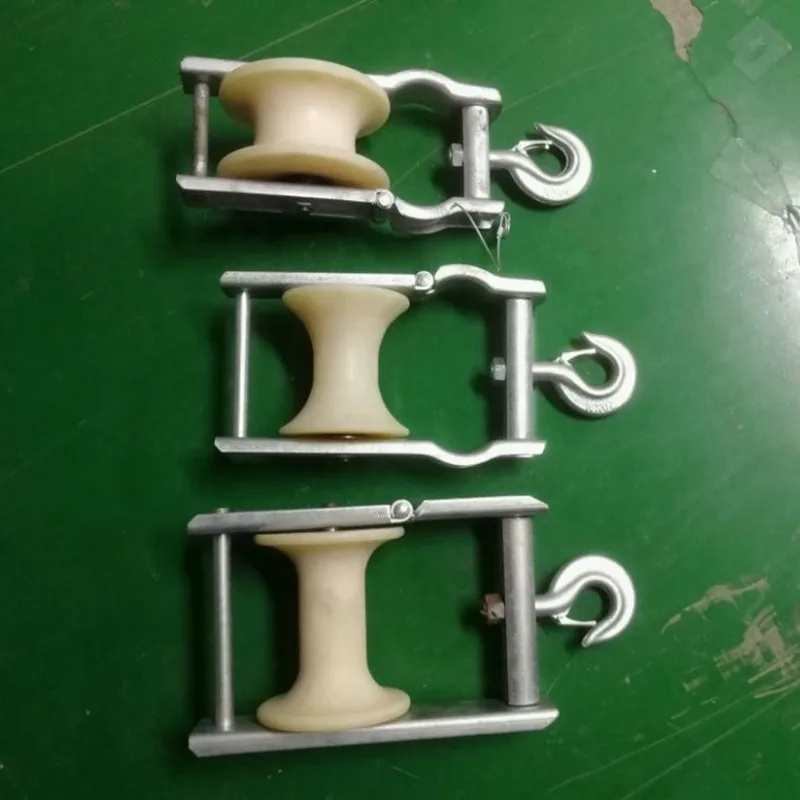 Durable Aluminum Nylon Pulley Pulley Block Overhead Cable Tandem Roller, Belt Conductor Block Tool