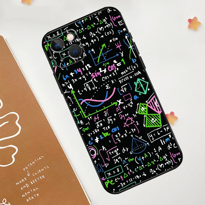 Mc2 With E=mc Math Case For iPhone 12 11 13 14 15 16 Pro Max XS X XR Plus 2021 13 12 Mini Fundas