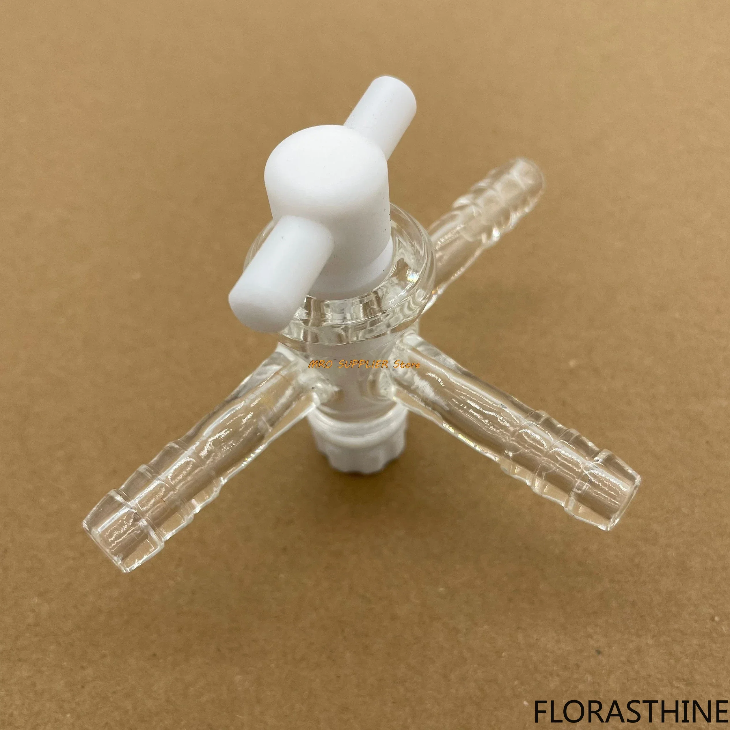 Lab glass adapter;3 Way T Shape Stopcock 9mm Connection Hose ;Borosillcation Glass Material