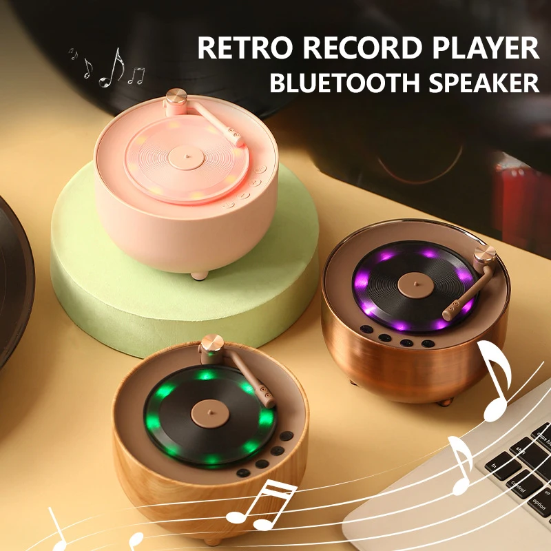 Atomic Vinyl Retro Record Player Wireless Bluetooth Speaker HiFi Stereo Subwoofer Audience Speakers Caixa De Som Bluetooth