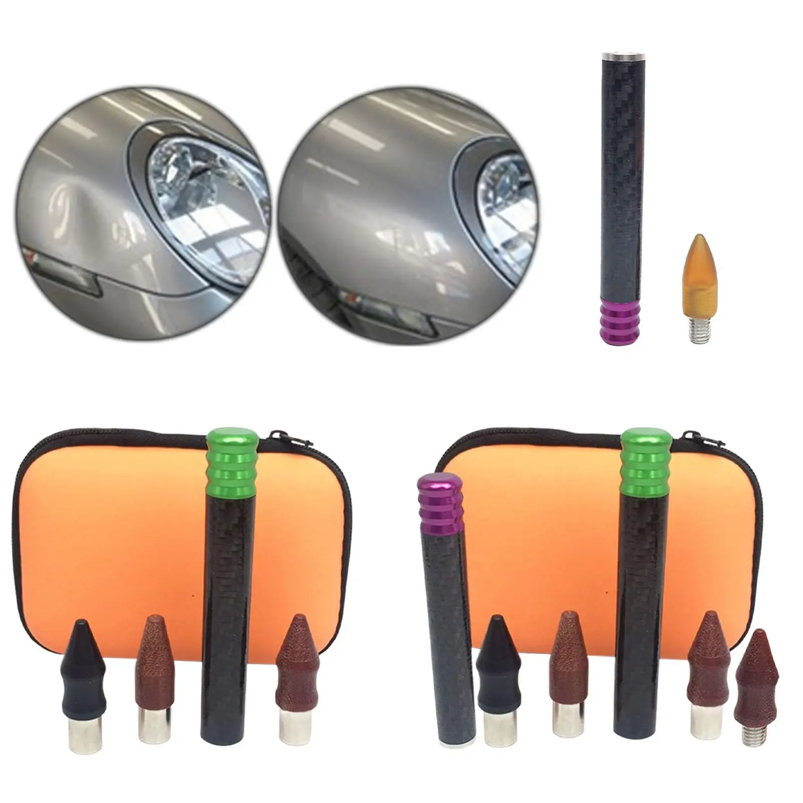Vehicle Dent Repair Pen Carbon Fiber Knockdown Tool Car Body Dent Removal Tool Kit for Auto Sheet Metal view 4