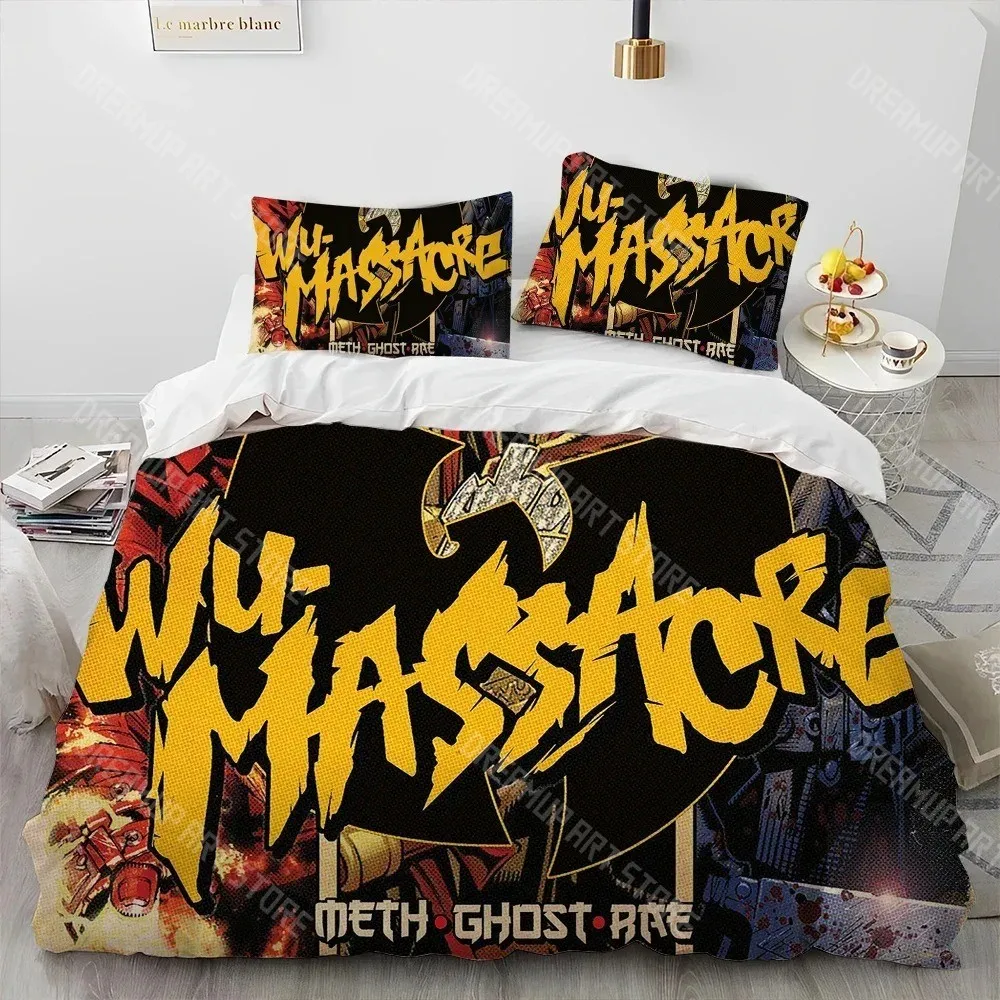 3D Printed Wu T-TANG Hip Hop Music Band Clans Bedding Set for Boys Girls Duvet Cover Twin Queen King Full Single Double Sizes