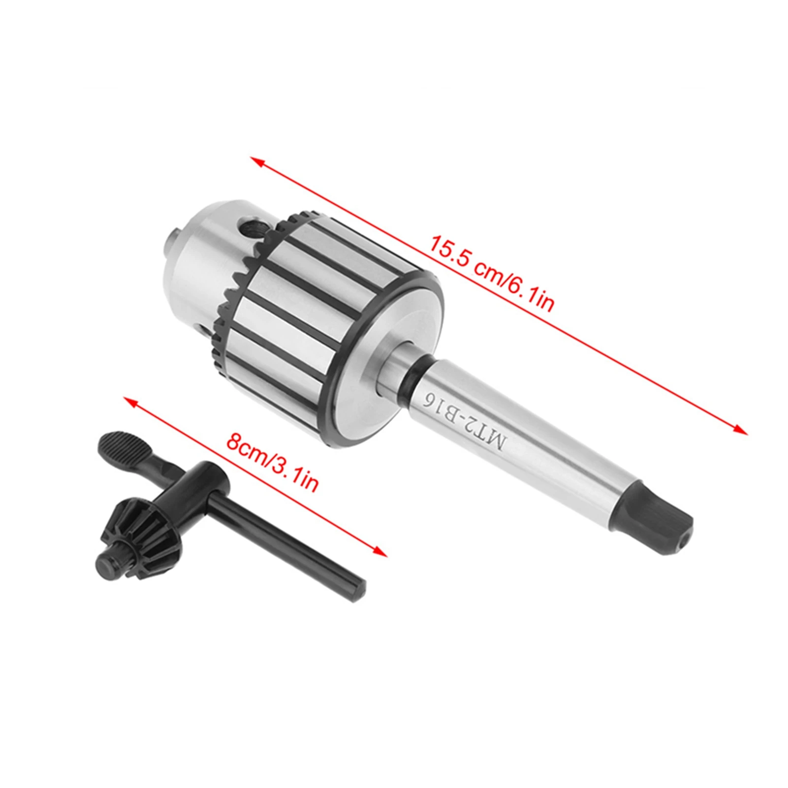 Kapasitas 1-13Mm Baja Karbida MT2-B16 Arbor Jenis Kunci Bor Chuck Alat Bubut Bor Bubut Chuck Bor Chuck Bor Baja Chuck