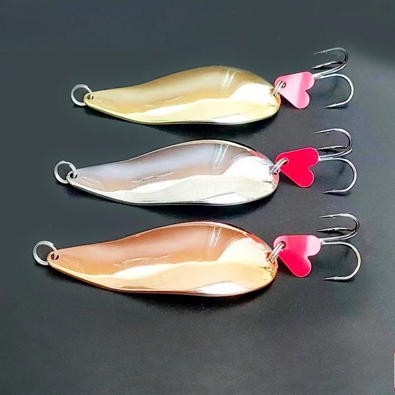 

3pcs 35g Big Gold/Silver Fishing Spinner Spoon Hard Bait Sequin Noise Paillette Metal Baits Hard Baits Bass Pike Fishing Tackle