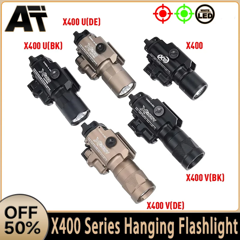 

WADSN X400 Series Hanging Laser Flashlight LED Strobe For Tactical Airsoft Scout Weapon Pistol Gun Hunting Light X400V X400U