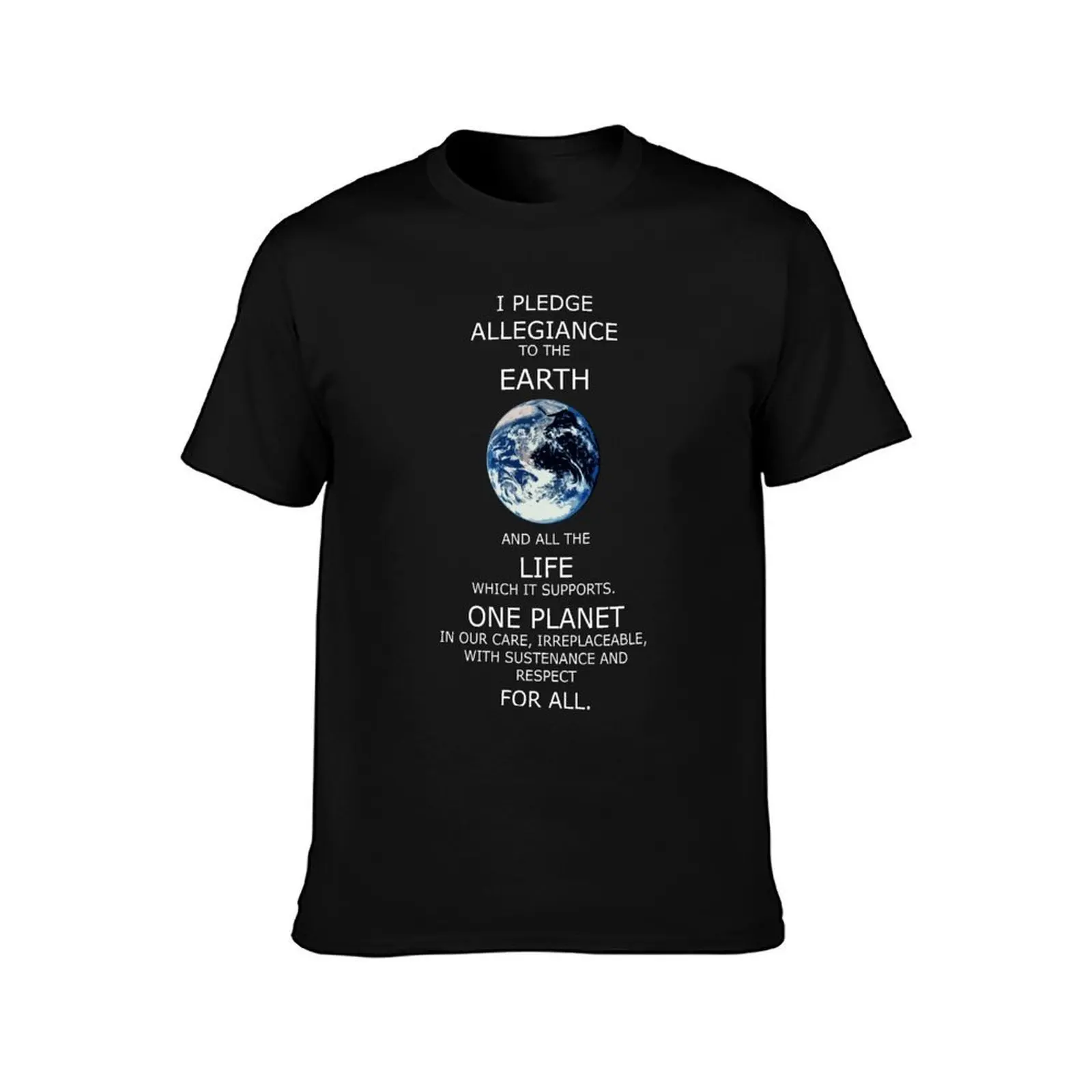 I Pledge Allegiance to the Earth T-Shirt, Summer Casual Cotton Tee, Oversized Streetwear Tops, Vintage Graphic Print