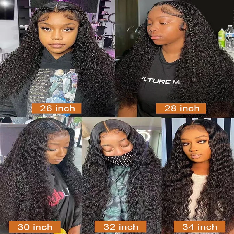 Water Curly Wave 13x4 Lace Frontal Wig 28 30 32 Inch Human Hair Brazilian 13x4 Front Bob Wig 14 16 Inch Human Hair For Women