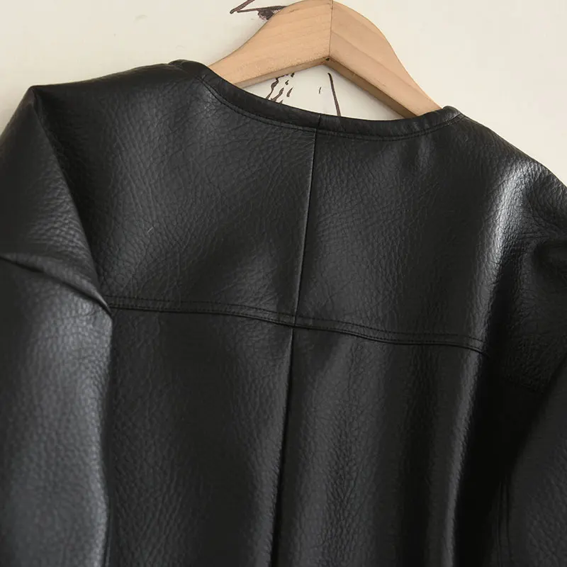 Casual sle feminino bla couro do plutônio jaet doce legal sle versátil emagrecimento outono inverno nova chegada retro temperamento