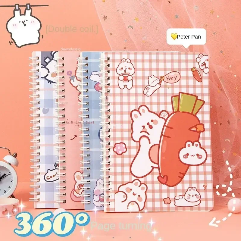 A5 1Pcs Binder Spiral Coil Book Cute Cartoon 60Sheet Thicken Notepad Notebook Student Learning Korean Stationery School Supplies