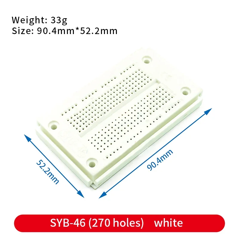 270 Point Breadboard Kits SYB-46 Solderless PCB Experiment Board Test Borad DIY Kit 10CM Male-to-Male Dupont Line 20pin/40pin