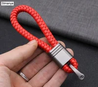 Nouveau nouveau porte-clés de voiture en cuir tissé à la main hommes femmes corde porte-clés taille porte-clés breloque Hey Holder cadeau bijoux K2098 2