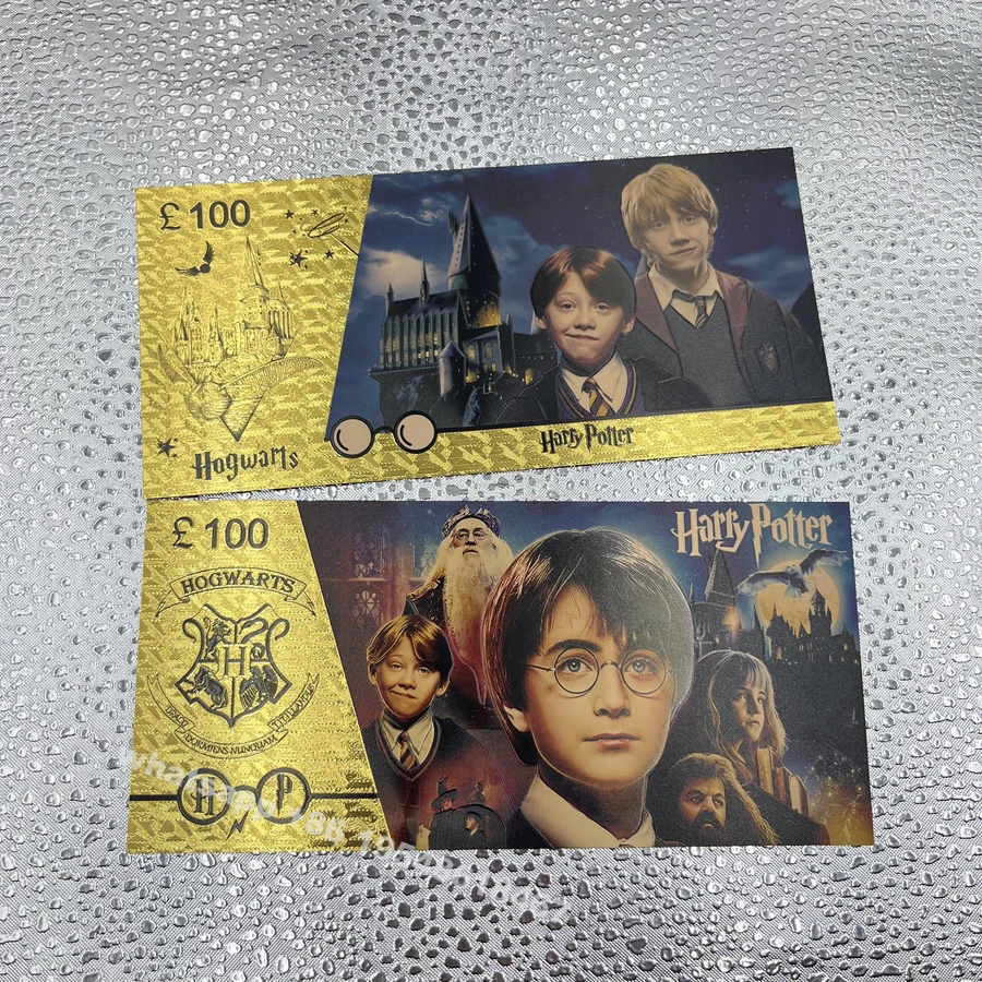 

Ron Weasley gold plastic card Harry potter characters souvenir Magic anime cartoon banknote collectibles miniso gifts