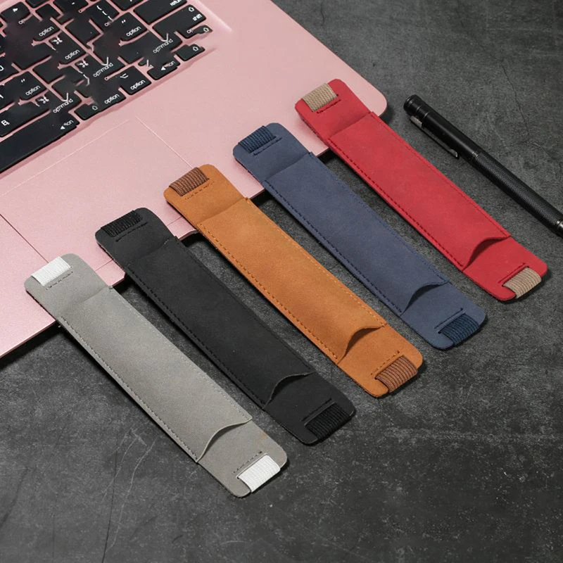 New Adjustable Elastic Band Pen Holder PU Leather Pen Sleeve Pouch Elastic Notebook Pen Holder 8-1.5 Inch Detachable