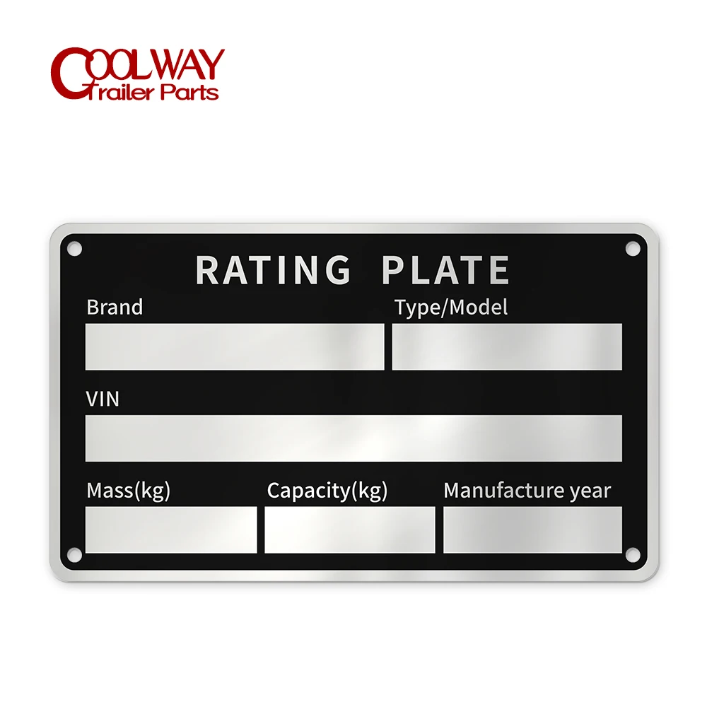 85mm X 50mm Aluminum Vehicle Caravan Trailer Rating Plate Chassis VIN Date Wight Brand Model Type ID Tag RV Camper Parts