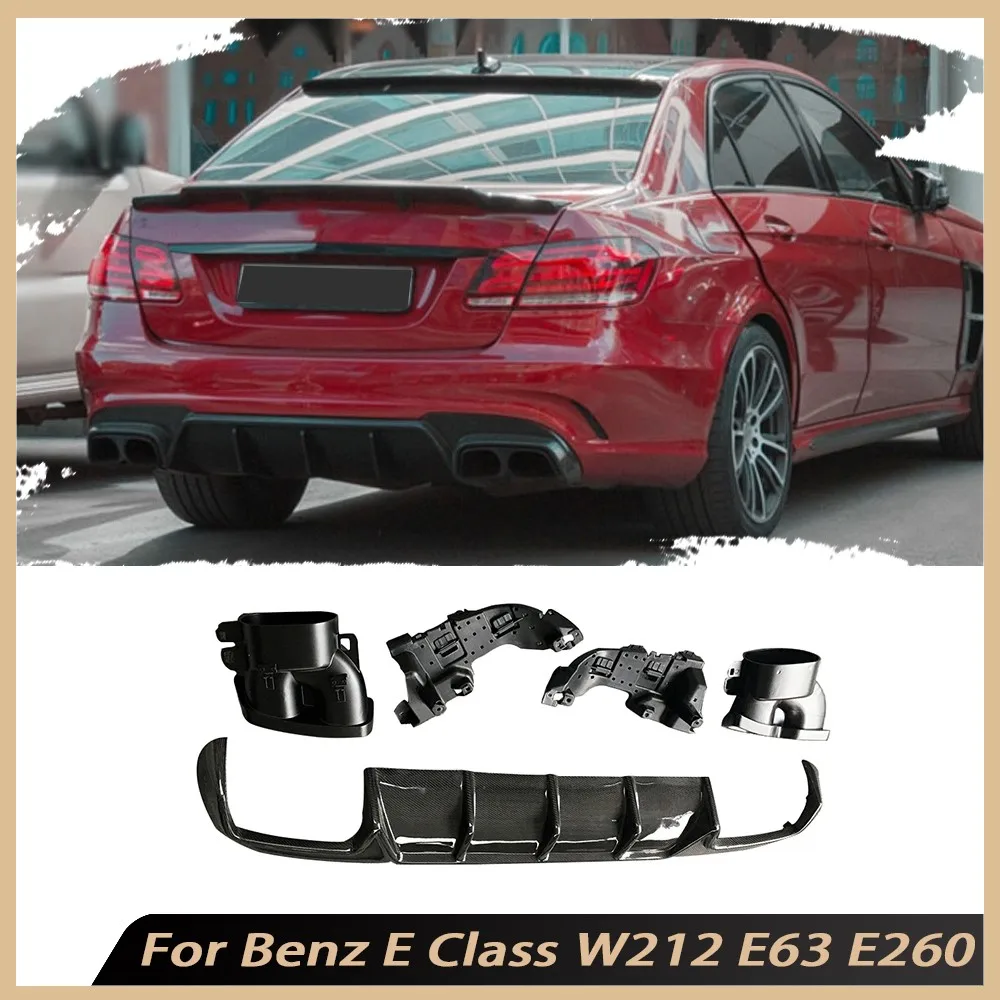 

B Style Rear Bumper Diffuser Spoiler For Benz E Class W212 E63 E260 300 400 AMG 2014-2016 Rear Diffuser Exhaust Tips Accessories