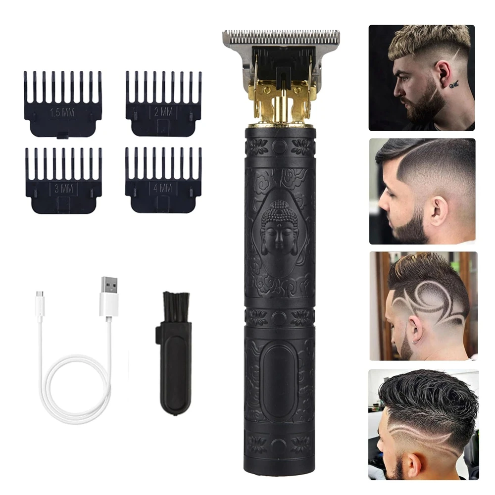 2024 Vintage Buddha T9 Hair Cutting Machine Men's Electric Shaver Rechargeable Hair Trimmer Beard Clipper Barber Hair Cut Shaver