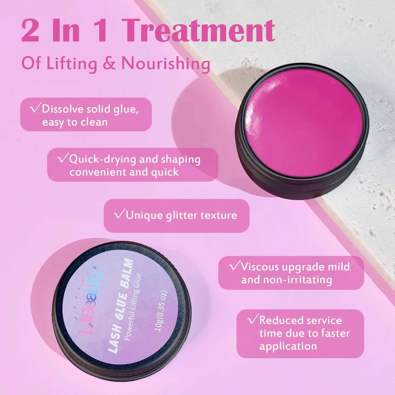 Libeauty Wholesale 10g Korea Lash Lifting Balm Wax Eyelash Extension Non Strong Fixer Vegan Balm Lash Lifting Glue Tools