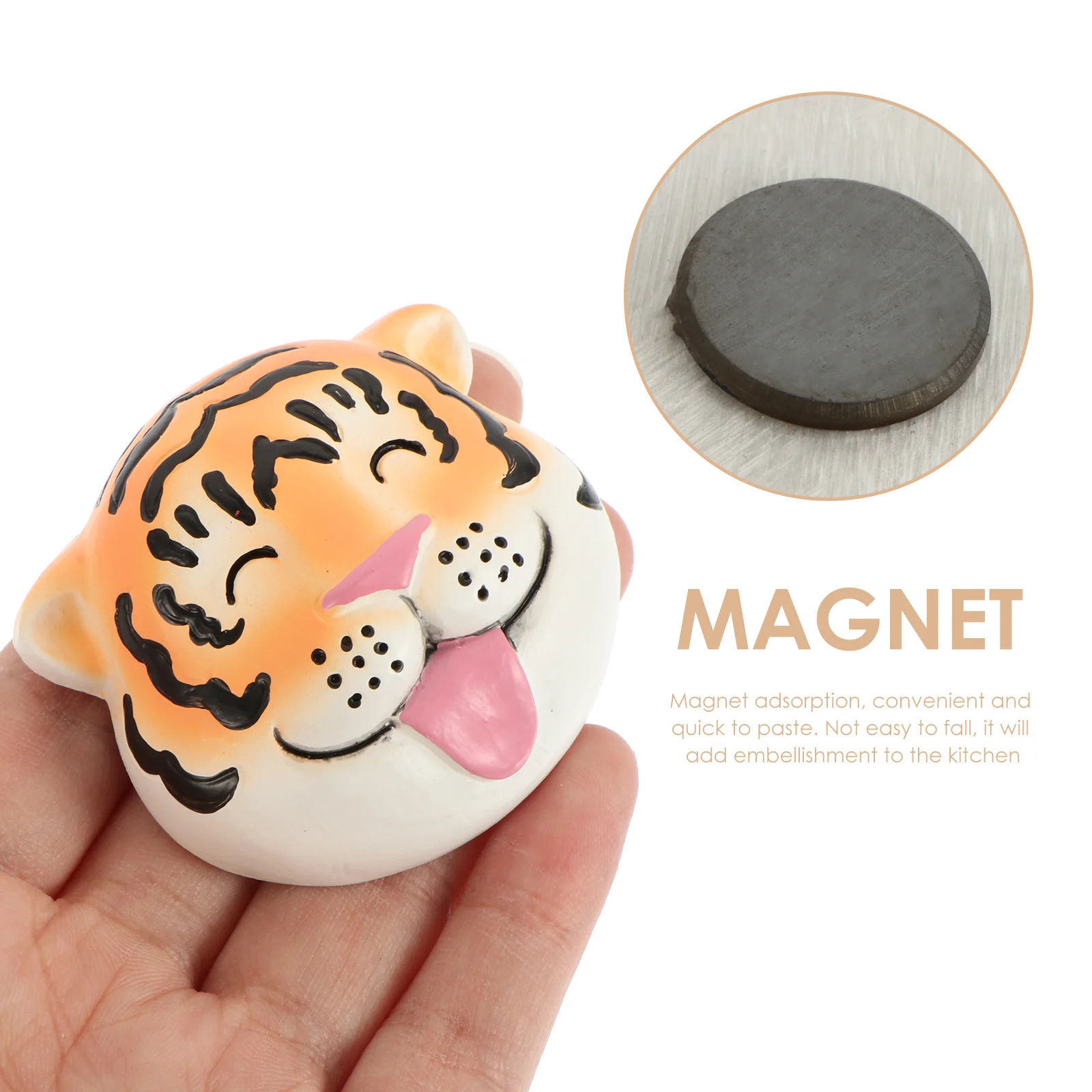

2Pcs Tiger Fridge Magnets Resin Refrigerator Stickers Kitchen Decoration New Year Magnet Tiger Fridge Magnets