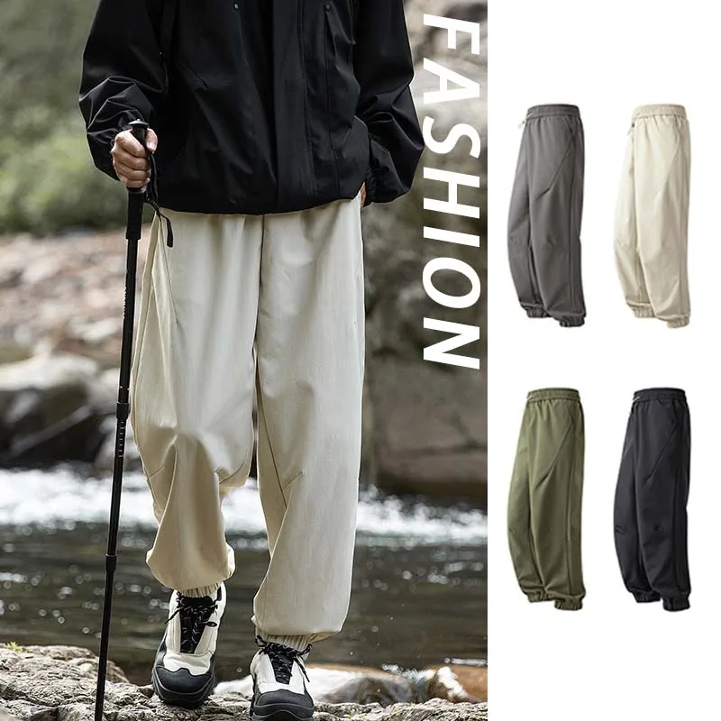 New 2024 Autumn Men Waterproof Hiking Pants Fishing Trekking Camping Outdoor Sport Pants Casual Loose Antifouling Cargo Pants