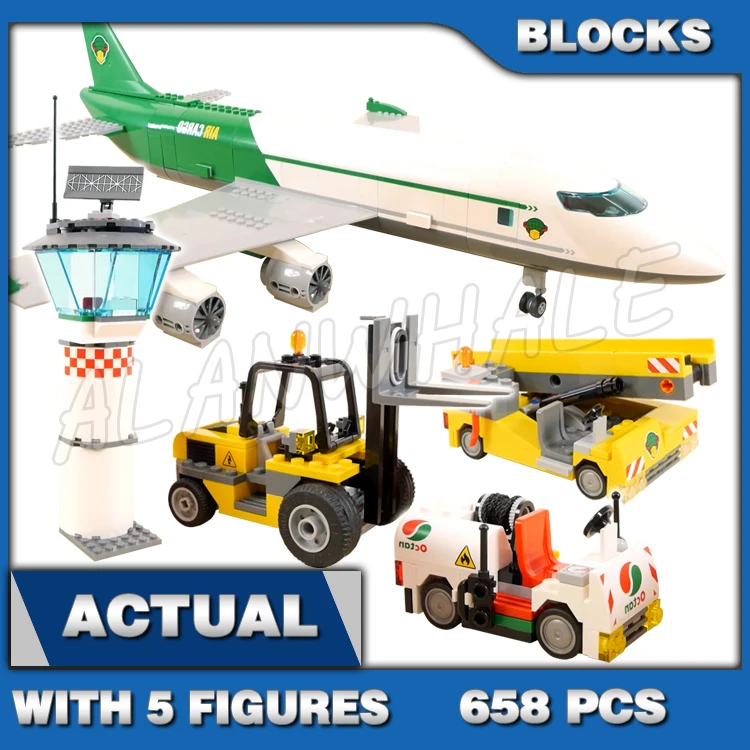 

658pcs City Cargo Terminal Plane Conveyor Belt Forklift Control Tower 02043 Building Block Toys Compatible With Model