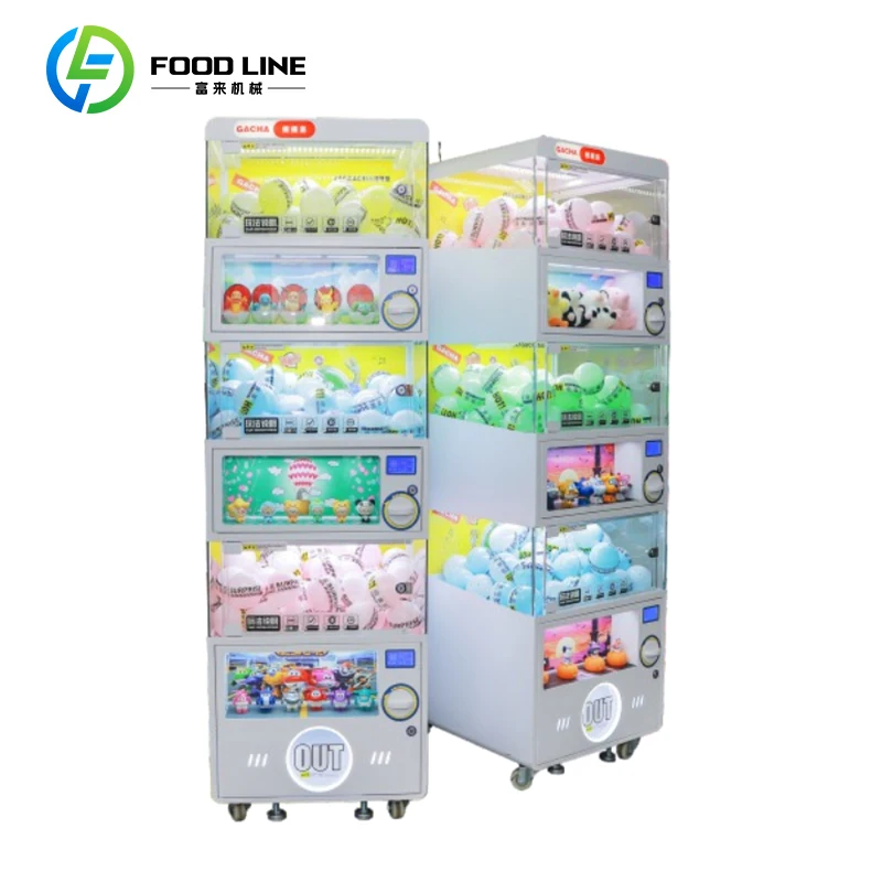 FOODLINE Rainbow Light Claw Doll Machine Automatic Play Game With Music Coin Operated Children Festival Present Toy