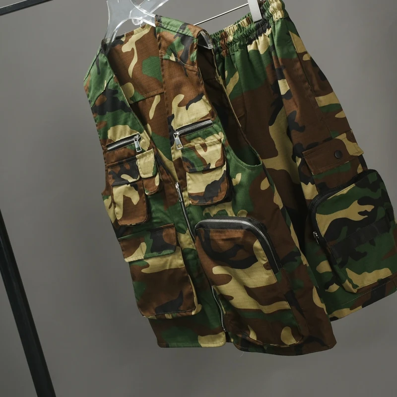 Jazz Street Danceเสื้อผ้าผู้ใหญ่Hip Hopเสื้อกั๊กCamouflageทหารเครื่องแต่งกายDancer StageชุดStreetwear 3367