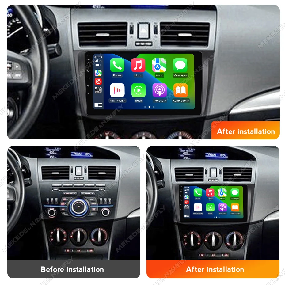 Android 15 Car Radio For Mazda 3 II For Mazda3 BL 2009 - 2013 CarPlay GPS Navigation BT Multimedia Player 2 Din Stereo Head Unit