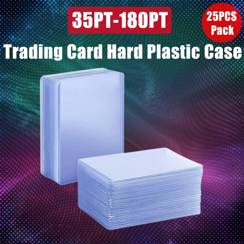 25 Stück 35-180PT Sammelkarten-Schutzhüllen aus PVC, durchsichtige Hartplastikhüllen, Loader für 130PT 180PT Material Jersey Thick Cards