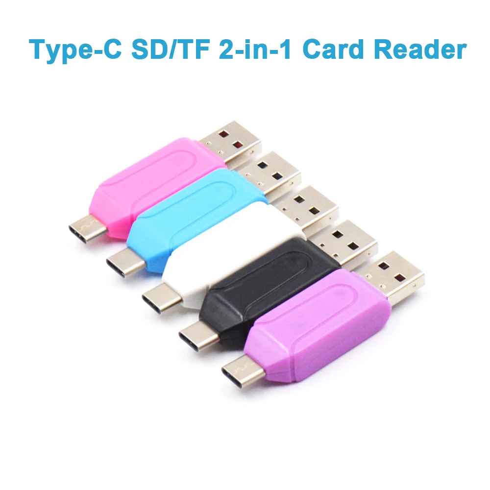 NEW USB & USB 2 In 1 OTG Card Reader High-speed USB2.0 Universal OTG TF/ For Android Computer Extension Headers