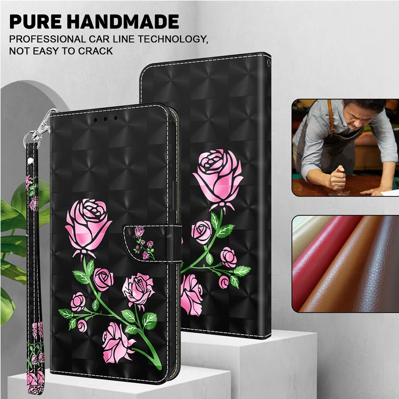 Custodia in pelle per Motorola G10 G20 G22 G30 G31 G32 G41 G42 G10 POWER 3D Wallet Motorola E20 E30 E40 Flip Wallet Funda