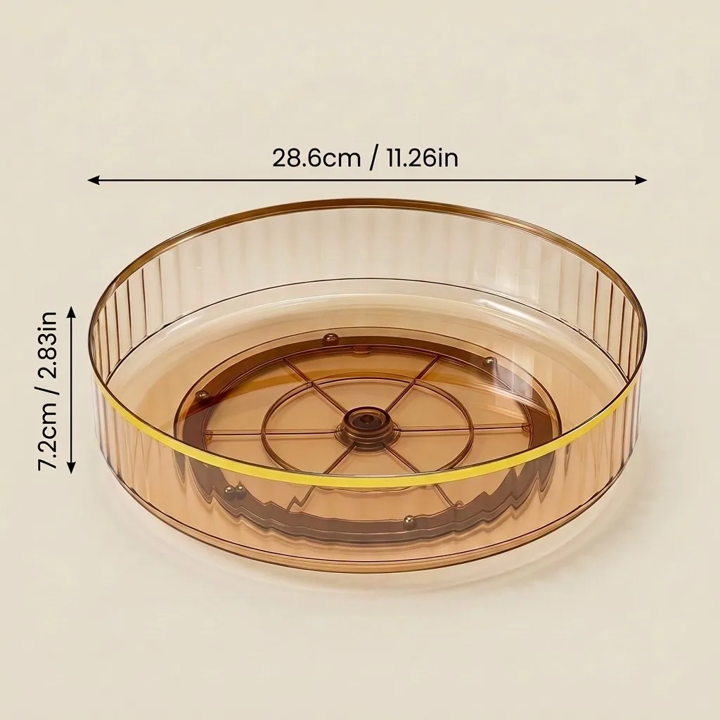Plastic draaibaar opbergblad keukenorganizer voor kast, koelkast, kruidenrek, kaptafel, parfumopslag, ronde draaischijf.