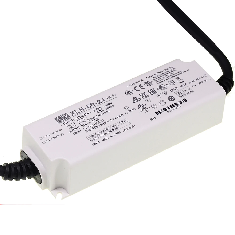 (Meanwell)XLN-25/40/60 -12/24/48/H 시리즈 LED 드라이버 25W 40W 60W 다단계 정전력 및 전압 12V/24V LED 조명용