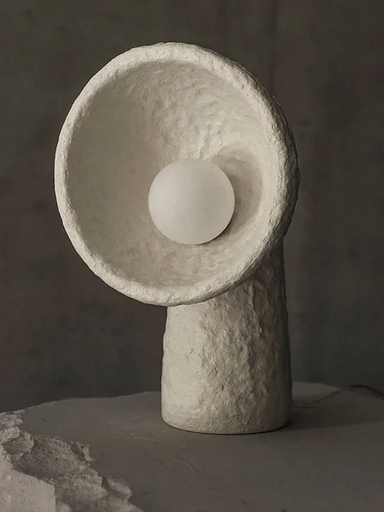 

Wabi-Sabi Japanese Style White Resin LED Floor Lamp Retro Handmade Stand Light for Living Room Model Room Sofa Bedroom Bar