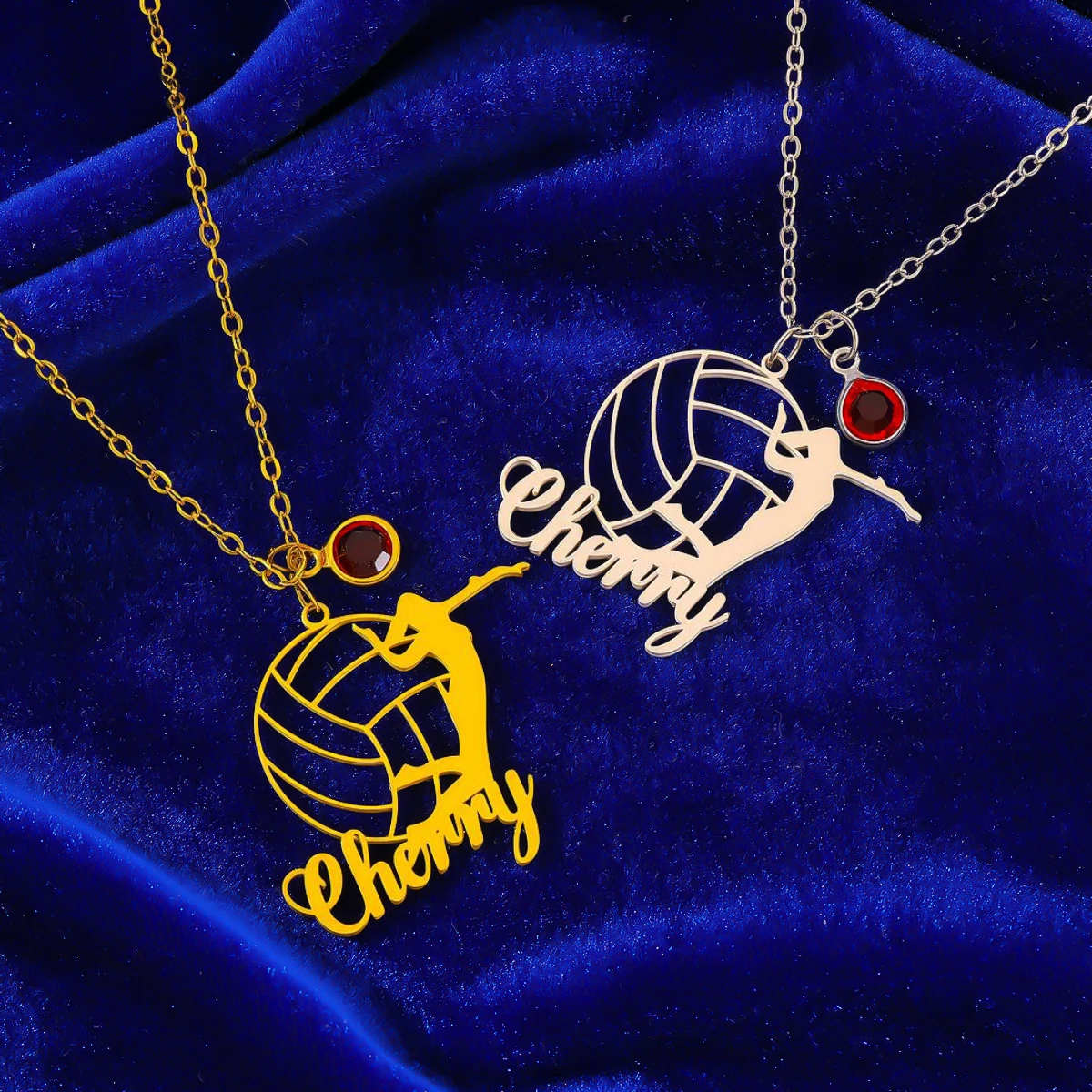 

Custom Name Stainless Steel Openwork Volleyball Sports Necklace Women's Fashion Pendant Necklace Birthday Gift