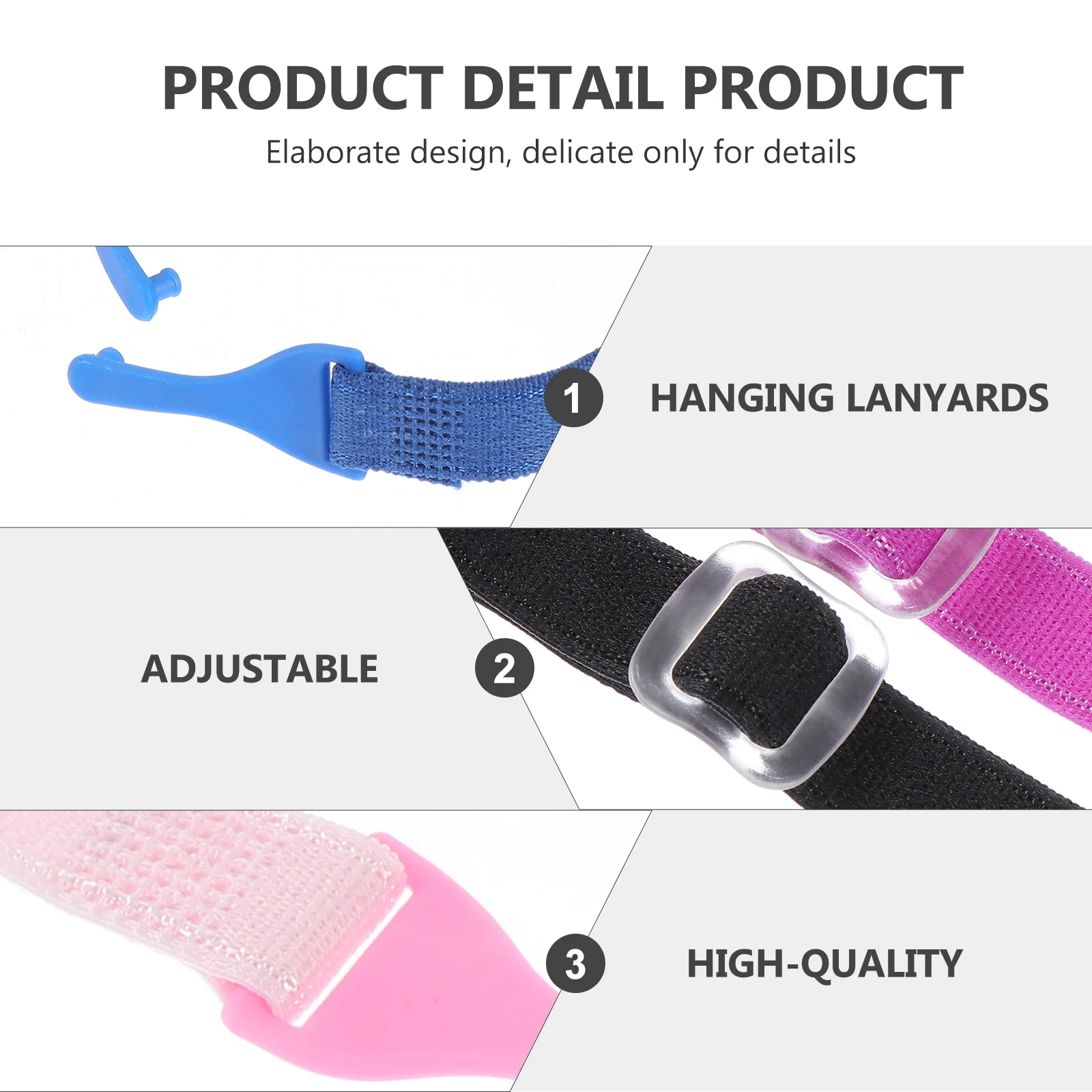 

4pcs Eyeglasses Ropes Elastic Cords Purple Blue Adjustable Clips Secure Gifts Protective Gear