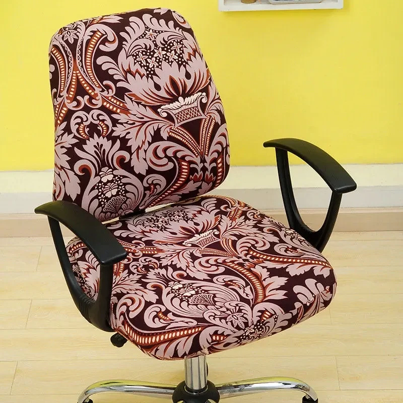 2 Pcs/Set Elastic Office Computer Chair Cover Split Type Seat Cushion Cover Backrest Cover Simple High Elasticity Chair Cover