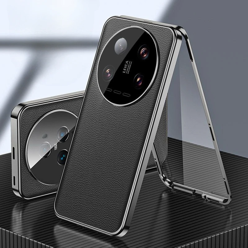 

For Xiaomi 15 Ultra Magnetic Phone Case Plain Leather Double Sided Glass Cover for XIAOMI Mi 15ultra Anti Drop Protective Shell