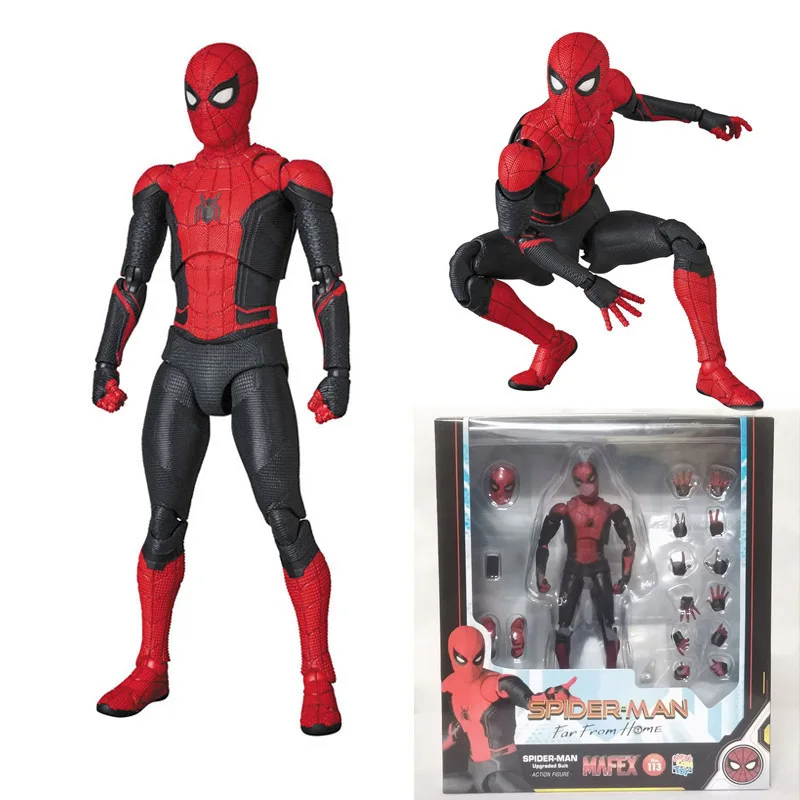 

Mafex 113 Spider-Man Doll The Avengers High Quality Multi-Accessory Amazing Spider-Man Anime Figure Action Figure Toys Gifts