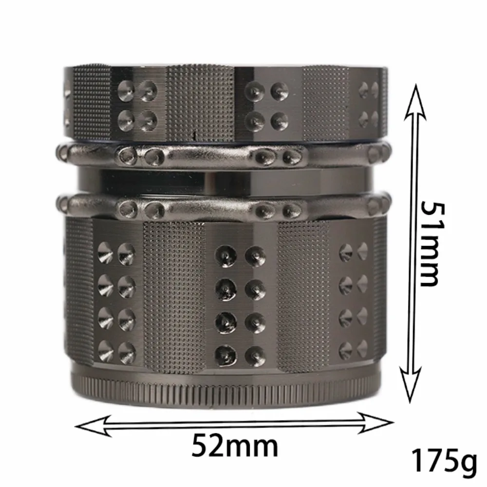 52MM 4 Layer Manual Metal Tobacco Herb Grinder Smoking Accessory Premium Gift for Men