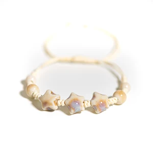 Yıldızdan yapılmış bilezik-renkli seramik el yapımı kordon mumu, ayarlanabilir moda aksesuarlarını örün-özel En iyi 10 satış-seramik rengi-no. 7