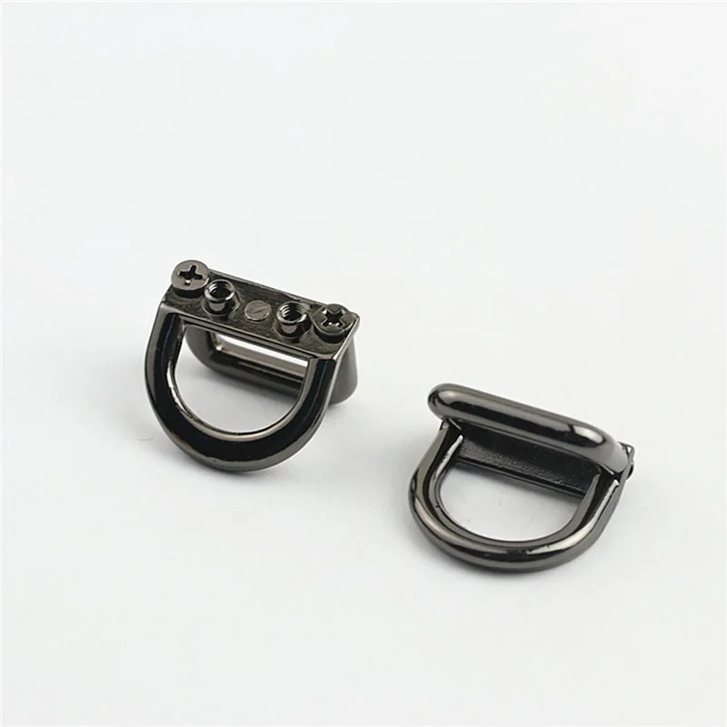 20pcs 17mm Metal Screw Dee D Ring Square Buckles Bag Chain Strap Hang Clasp DIY Luggage Hardware Leather Crafts Accessories